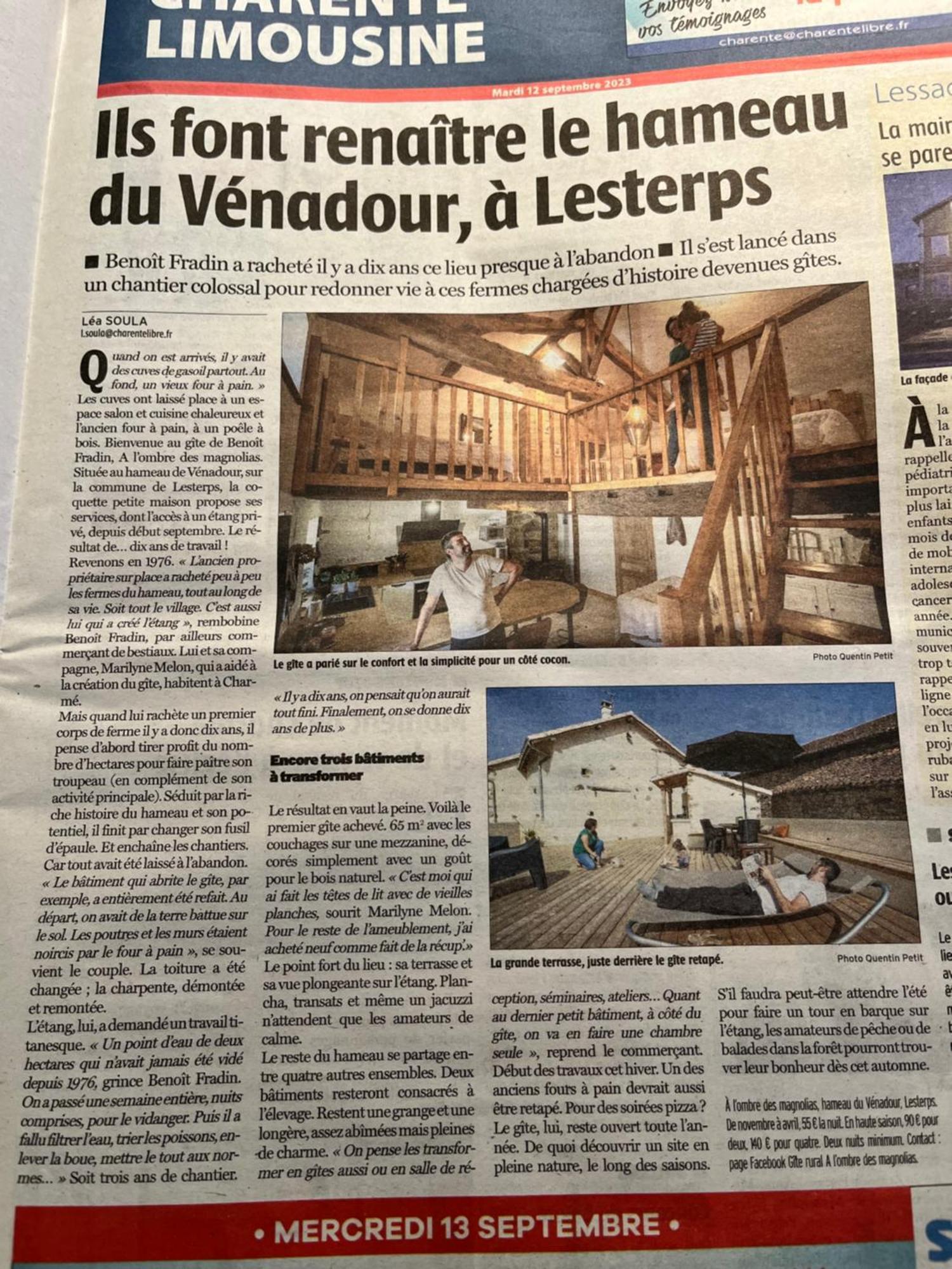 Gite A L'Ombre Des Magnolias Lesterps Exterior photo
